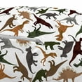 thumbnail image 3 of Jurassic Pouf Cover with Zipper, Pattern Dinosaurs Enormous Museum History Cartoony Illustration, Soft Decorative Fabric Unstuffed Case, 30" W X 17.3" L, Dark Orange Burgundy, by Ambesonne, 3 of 5