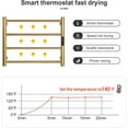 thumbnail image 4 of Gold Towel Warmers for Bathroom  Wall Mounted Hot Towel Racks  Heated Towel Drying Rack with Timer &; Temperature Multi-Level Adjustable Bars Brushed Gold D  Hardwired, 4 of 8