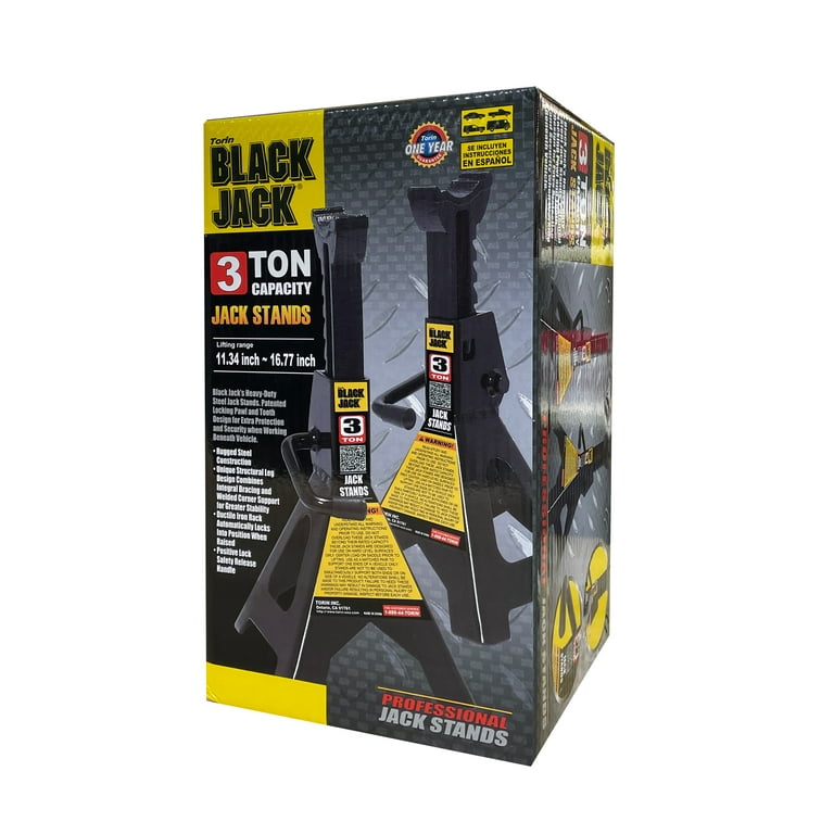 Torin Black Jack 3 Ton Jack Stands, Black, T43002W - Walmart.com