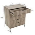 thumbnail image 4 of 3-Piece DUMBO 5-Drawer Tall and 3-Drawer Standard Dresser & Nightstand in Gray, 4 of 5