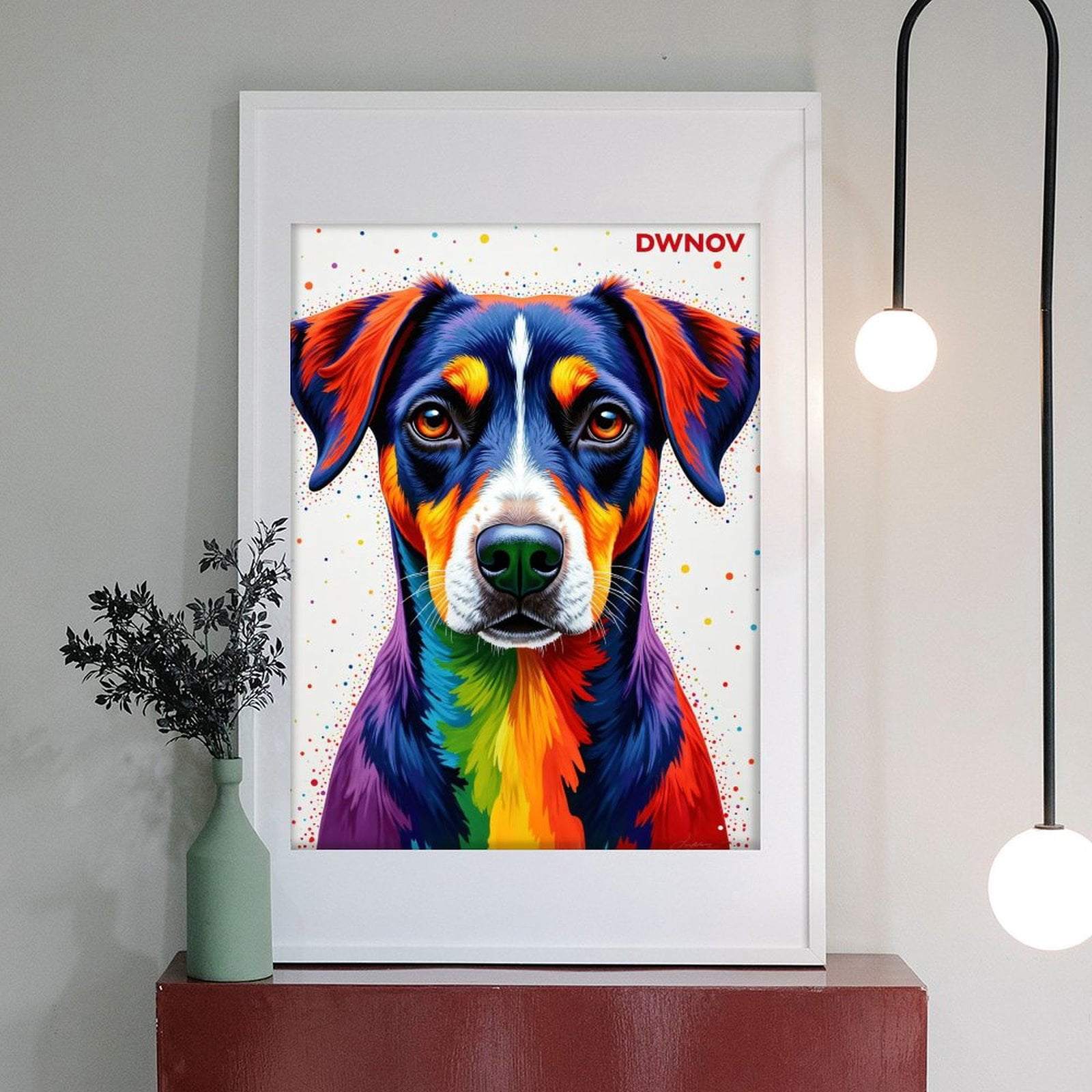 Diamond Art Kit for Adults, Colorful Dog Portrait Art Canvas Diamond Painting for Adults Beginners, 5D DIY Diamond Art Painting Kits, Colorful Diamond Painting Craft for Home Decor 12x16