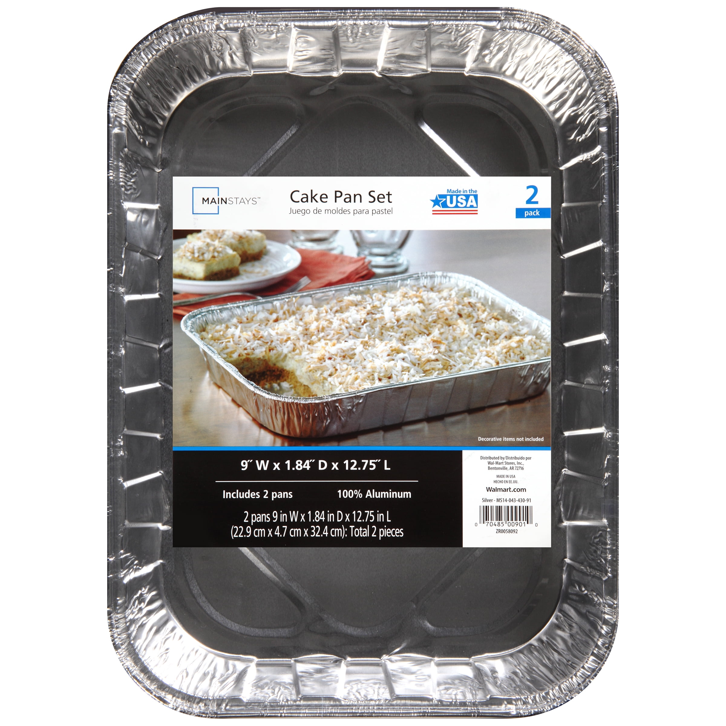 Mainstays 9" Aluminum Disposable Cake Pan Set, 2 Count