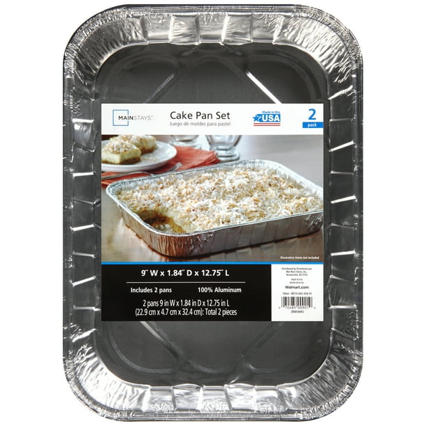 Mainstays 9" Aluminum Disposable Cake Pan Set, 2 Count