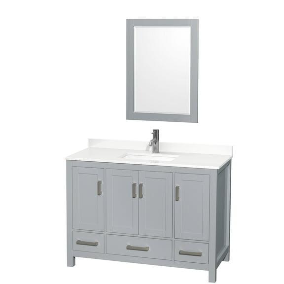 Wyndham Collection Wcs141448s-Qtz-Unsm24 Sheffield 48" Free Standing Single Basin Vanity