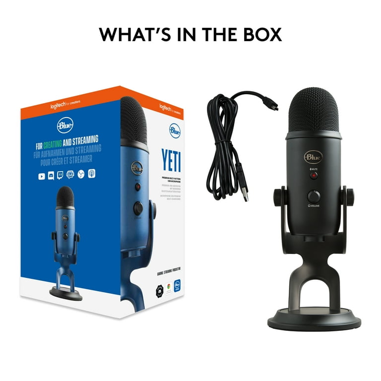  Logitech for Creators Blue Yeti X USB Microphone for Gaming,  Streaming, Podcasting, Twitch, , Discord, Recording for PC and Mac,  4 Polar Patterns, Studio Quality Sound, Plug & Play-Dark Grey 