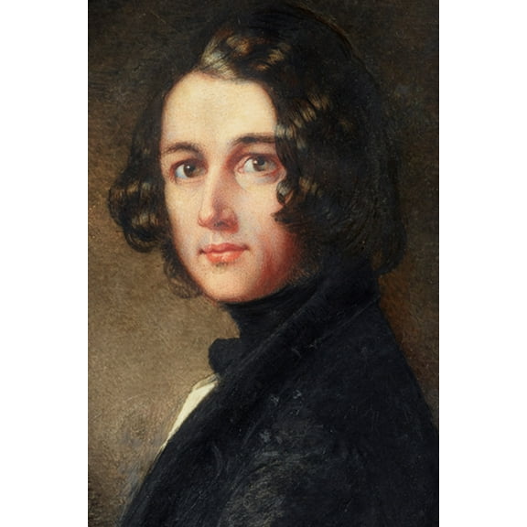 24x36 gallery poster, Charles Dickens portrait by Margaret Gillies, 1843 during writing of A Christmas Carol