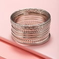 thumbnail image 3 of Misterolina 12pcsset Punk Chain Bracelets Set For Women Boho Thick Charm Bangles, 3 of 7