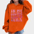 thumbnail image 2 of kpoplk Hoodies for Girls Drop Shoulder Long Sleeve Casual Pullover Sweatshirt(Orange,A), 2 of 4