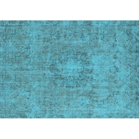 Ahgly Company Indoor Rectangle Oriental Light Blue Industrial Area Rugs, 2' x 4'