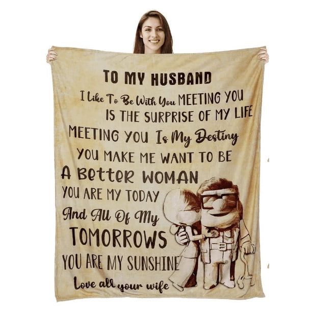 LHSHID My Husband Blanket Anniversary Romantic Gifts for Husband Birthday Gift from Wife Fathers Day Unique Gifts for Him Throw Blanket 30x40in