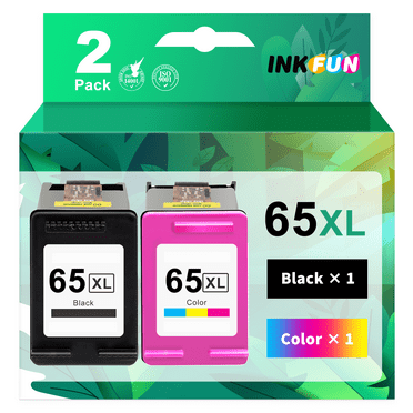 65 65XL Ink Cartridge for HP Ink 65 XL 65XL Black and Tri-Color Ink Cartridge for HP DeskJet 3755 2655 3720 3772 3700 3752 3722 2600 2622 2652 Envy 5055 5000 5070 5052 5014 Printer (2 Pack)