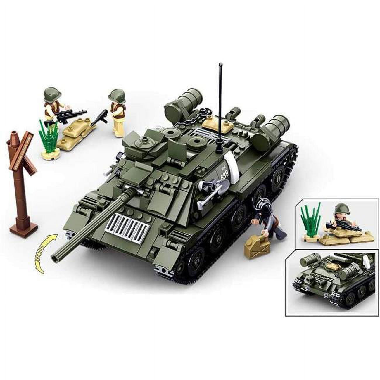 Sluban SL07125 - Mini kit de Construction - Viseur de Mines WWII (88 pièces) - [B0678D] - Kit de Jeu - Briques de Serrage - Soldats - avec Figurine de Jeu - Army WWII Multicolore