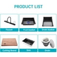 thumbnail image 5 of Flylapdo Kitchen Sink Workstation Deep Single Bowl Kitchen Sink Deep Single Bowl Sink Drop In Sink Stainless Steel Sink Faucet Included For Bar Kitchen Use attractive, 5 of 9