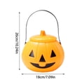 thumbnail image 3 of Halloween Pumpkin Bucket Plastic Trick Or Treat Bucket with Lid Halloween Candy Bucket for Student Halloween Party Supplies Halloween Decoration 1 Pack, 3 of 5