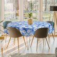 thumbnail image 2 of EIGTHTAIL Nappe de Maison en Vinyle Ronde 59” Dia Motif de Fleurs Rouges Imperméable, 2 of 7