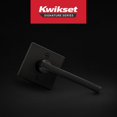 thumbnail image 2 of Kwikset Halifax Manija de puerta simulada Palanca de un solo lado para armarios Puertas dobles francesas y despensa Negro mate Palanca interior reversible sin giro con protección Microban, 2 of 5
