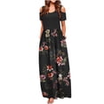 thumbnail image 1 of SMihono Robe Maxi Bohème d'Été pour Femmes Grande Taille Décontractée Col en V Sans Manches Bandage Rayé Imprimé Ample Robe Longue de Plage, 1 of 4