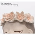 thumbnail image 7 of Wobythan Cute Girl Face Head Planter Succulent Plant Flower Pot Resin Container With Drain Holes Flowerpot Figure Garden Decor Tabletop Ornament(Listen), 7 of 7