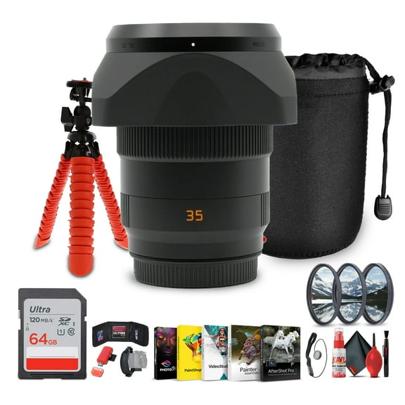 Leica APO-Summicron-SL 35mm f/2 ASPH Lens | Full-Frame L-Mount (11184)   Sling Backpack   Photo Software   Lens Filter Kit   64GB Memory Card   Flexible Tripod   Cleaning Kit   More