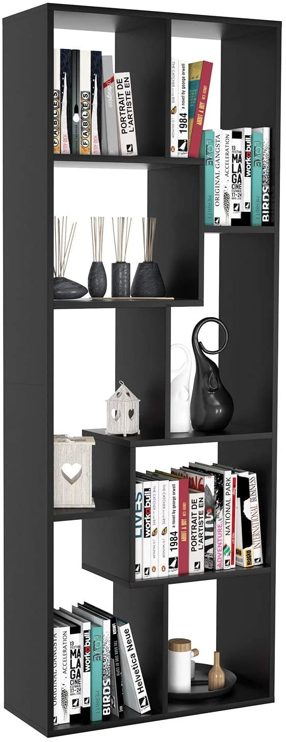 Homfa 8-Cube Wood Organizer Living Room, Black