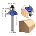 thumbnail image 2 of Eyech 4Pcs 45 Degree Chamfer Router Bit Set 1/4 Inch Shank Top End Bearing Bevel Edge Forming Router Bits -Cutting Length 1/4"" 5/16"" 3/8"" 1/2"", 2 of 5