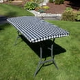 thumbnail image 3 of MesaSe Rally Home Goods Outdoor Vinyl Tablecloth Rectangular Fitted Cover Table + Benches 3-pc Set  Flannel Backing Elastic 30x72‘‘ (6-FT, 3 of 6