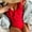 Red, variant on Generic Women's One Piece Tummy Control Swimsuits Full Coverage Swim Bathing Suit Sexy Slimming Ruffle V Neck Swimwear