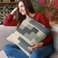 thumbnail image 2 of Plutus Brands Blue Plutus Blocks Stripe Luxury Throw Pillow 24 in x 24in, Double Sided 24" x 24", 2 of 9