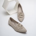 thumbnail image 2 of LANCROP Women's Pointed Toe Mesh Ballet Flats Low Heel Wedding Flats Shoes With Bow, 2 of 9