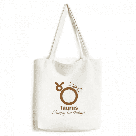 Constellation Fate Birthday Celebration Taurus Tote Canvas Bag Shopping Satchel Casual Handbag