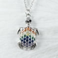 thumbnail image 4 of Unique Hawaiian Rainbow Sea Turtle Necklace, Sterling Silver Multi-Color Stone Turtle Necklace, N9329 Birthday Mom Valentine Gift, 4 of 5
