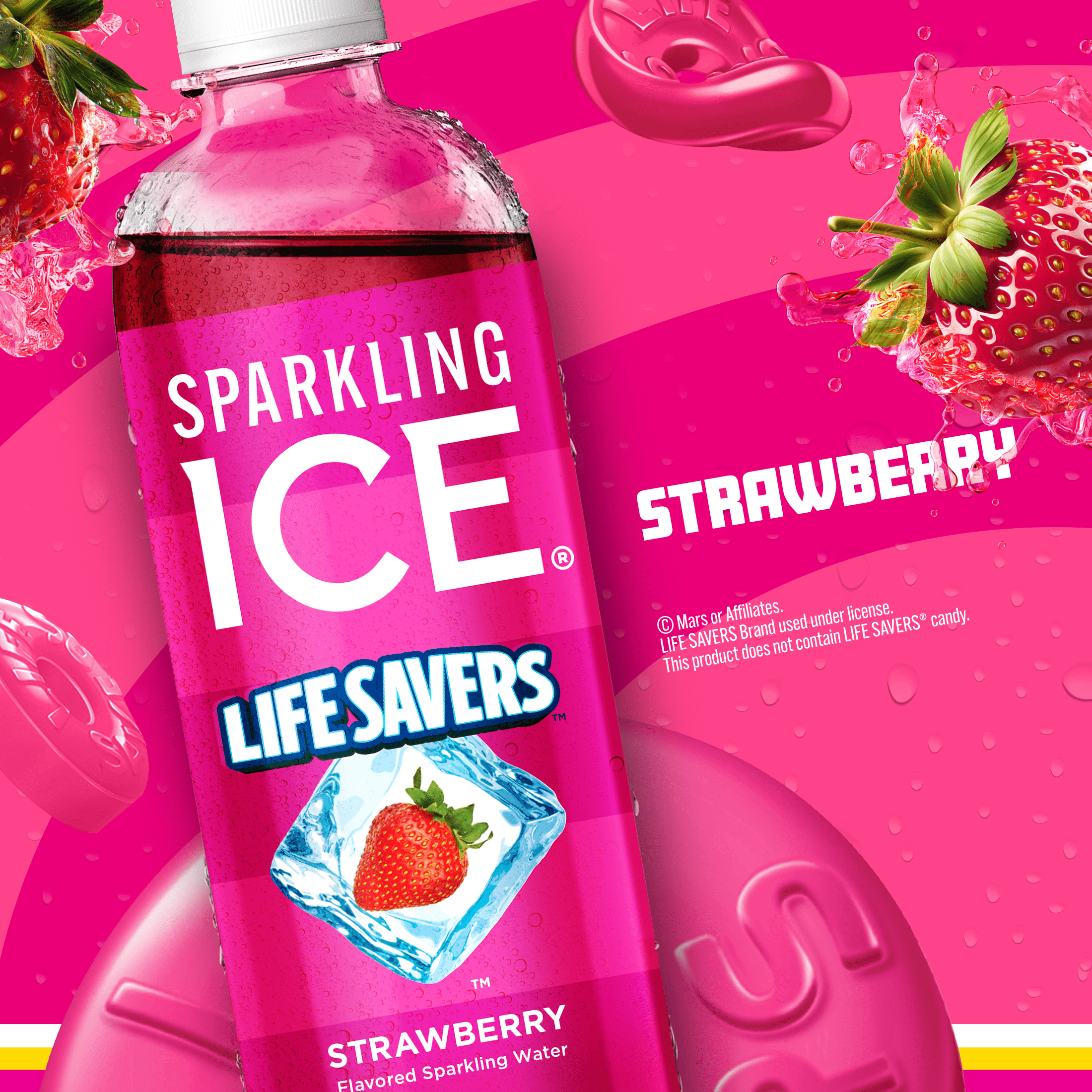 Sparkling Ice® Life Savers Strawberry 17oz bottle *Zero Sugar, Naturally Sourced Colors & Flavors*