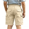 thumbnail image 5 of OSOLU Boys Cargo Pants Casual Comfortable Outdoor Wear Solid Color with Pockets Daily Wear Stylish Travel Shorts, 5 of 6