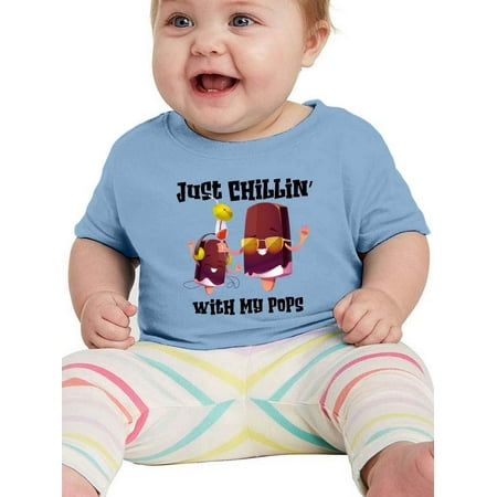 

Smartprints Infants Graphic Tee - Chillin With My Pops - Regular Fit 100% Cotton