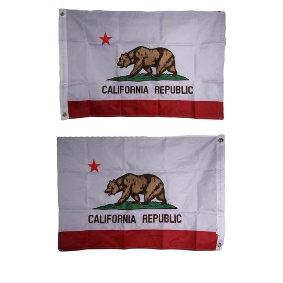 2x3 Embroidered State of California CA Double Sided 210D Sewn Nylon Flag 2'x3'