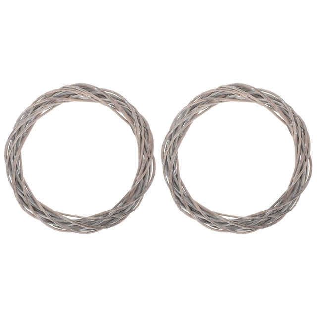 Miangastore Creative Woven Circle for Decor Grey Synthetic Material Perfect for Christmas DIY 2 Pieces 11.8 Inches