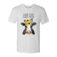 thumbnail image 2 of Wild Bobby, Good Food Good Mood Funny Cute Cow Animal Lover Mens Premium Tri Blend T-Shirt, Heather White, Large, 2 of 3