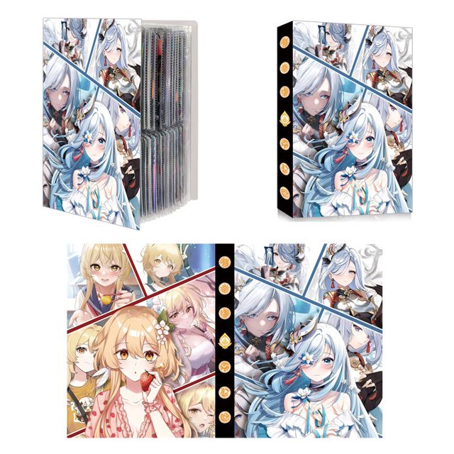 Genshin Impact Lumine Morax Beelzebul Cards Album 240PCS Cards Book Anime Map Letter Holder Binder Notebook Collection Folder