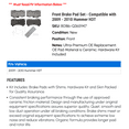 thumbnail image 2 of Front Brake Pad Set - Compatible with 2009 - 2010 Hummer H3T, 2 of 2