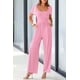 thumbnail image 3 of Mono Enterizo PRETTYGARDEN de Verano para Mujer Cuello Cuadrado Pierna Ancha Rosa Talla L, 3 of 8