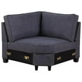 thumbnail image 5 of Devion Furniture Woven Fabric U-Shaped Sectional Sofa in Dark Gray, 5 of 8
