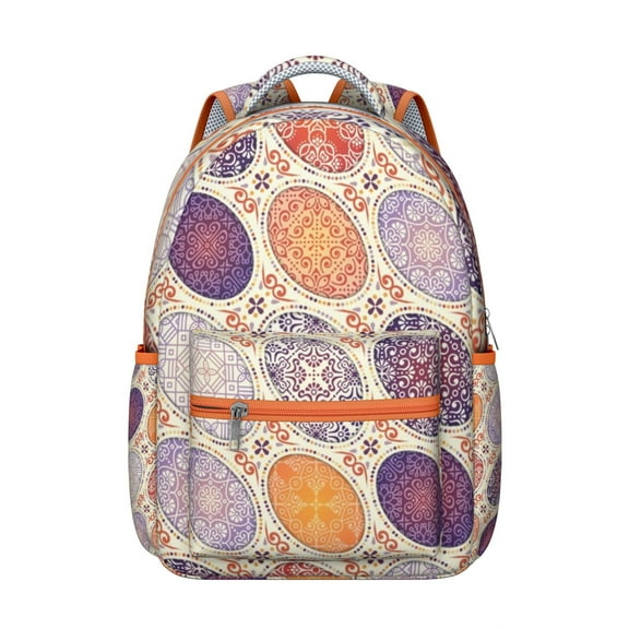 Boho Chic Backpack Vintage Tribal Print - Heavy Duty Oxford Fabric 17" Laptop Compartment | Large Capacity Water-Resistant College Daypack for Campus Essentials, Dorm to Library & Commuter Travel