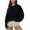 Black, variant on Fall Fashion Must Haves Solid Color Long Sleeve Pullover Sweatshirt Tops for Women Cozy Fall Winter Essential Soft Sweatshirts Women Fall Clothes