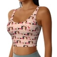 thumbnail image 2 of Fotbe Dachshund Couple Pattern Womens' Sports Bra Longline Wirefree Padded with Medium Support Sports Moisture-Wicking Workou Vest,Tank Top-XX-Large, 2 of 9
