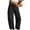 Black, variant on Jalioing Corduroy Trousers for Women Wide Leg Elastic Waist Lounge Pants with Pocket Casual Loose Pants
