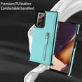 thumbnail image 5 of Nalacover Zipper Wallet Case for Samsung Galaxy Note 20 Ultra, Luxury PU Leather Crossbody Lanyard Shoulder Strap Magnetic RFID Blocking Cover with Kickstand Card Slots Holder Shockproof Case,Green, 5 of 11