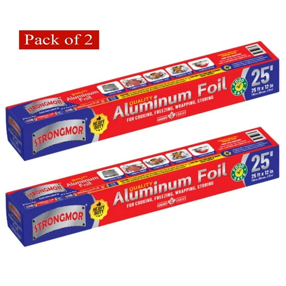 Strongmor Heavy Duty Alum Foil 25 Sq-Ft (Pack of 2)