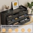 thumbnail image 4 of Dresser for Bedroom, 6 Drawer Gray Dresser with Wide Drawer and Metal Handles, Modern Dressers & Chests of Drawers for Hallway Entryway, 4 of 9