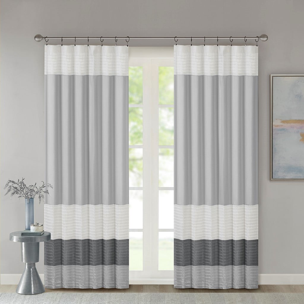 MAYEERTY 1 Pc Polyoni Pintuck Curtain Panel