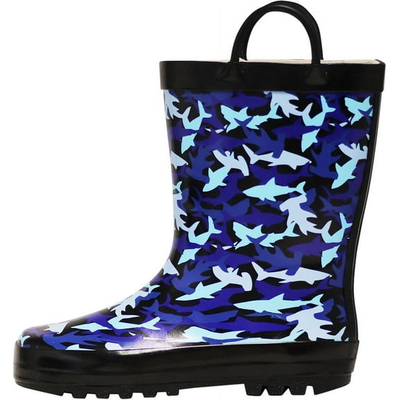NORTY Boys Girls Toddler Little Big Kids Lug Sole Mid-Calf Waterproof Rubber Rain Boot